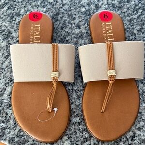 Italian Shoemakers Beige and Brown Sandals
